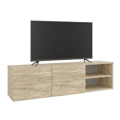 Έπιπλο Τηλεόρασης Επιτοίχιο Conrad Megapap Χρώμα Travertine 140x35x38εκ.