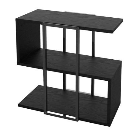 Τραπεζάκι Βοηθητικό Homia Megapap Χρώμα Black Wood 56x25x56,5εκ.
