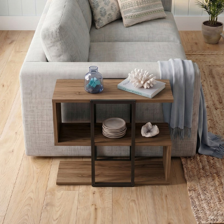 Τραπεζάκι Βοηθητικό Homia Megapap Χρώμα Καρυδί ud 56x25x56,5εκ.