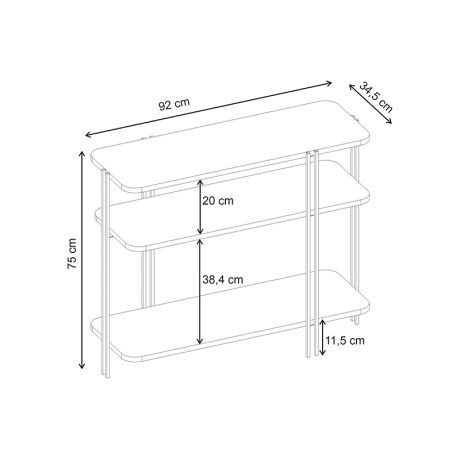 Κονσόλα Notus Megapap Χρώμα Καρυδί ud 92x34,5x75εκ.