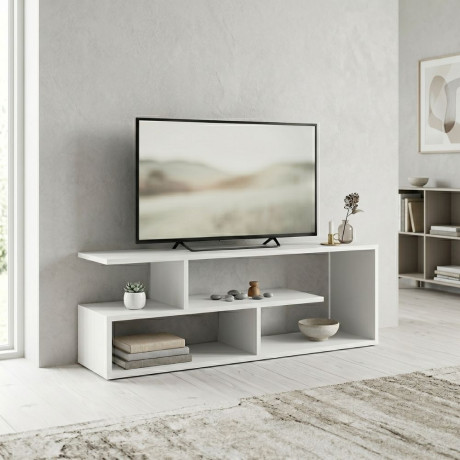 Έπιπλο Τηλεόρασης Forever Megapap Χρώμα Λευκό 120x30x40cm.