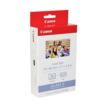 Canon kc-36ip Colour ink & Paper set Credit Card Size 36prints (7739a001) (Can-Kc36ip)