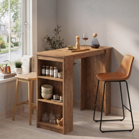 Τραπέζι Μπαρ Toska Megapap Χρώμα Pine oak 120x50x103,6εκ.
