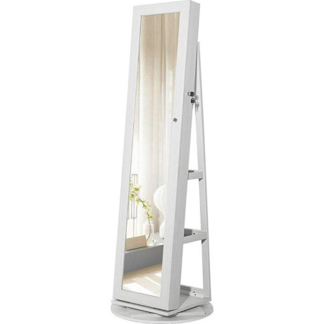 Songmics Jewellery Cabinet With Frameless Full Body Mirror (Jjc62wt) (Sngjjc62wt)