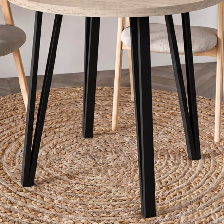 Τραπέζι Xana Megapap Χρώμα Travertine Ø90x77,5εκ.