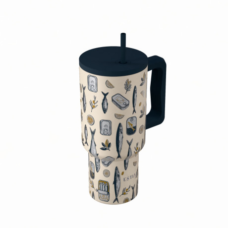 Estia Θερμος Straw Tumbler xl Save the Aegean 900ml Salt Life