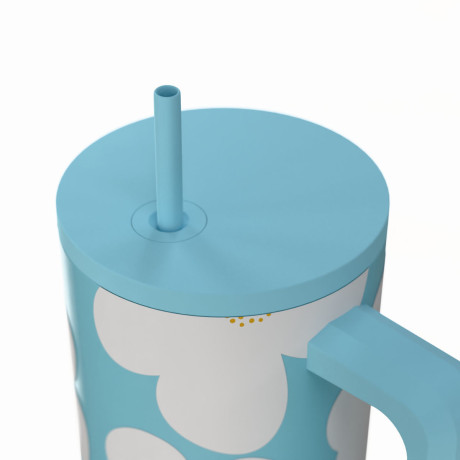 Estia Θερμος Straw Tumbler xl Save the Aegean 900ml Blue Daisy