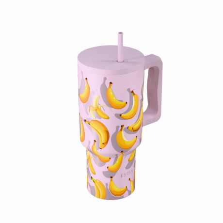 Estia Θερμος Straw Tumbler xl Save the Aegean 900ml Banana Mood