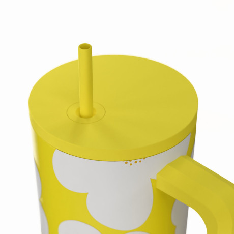 Estia Θερμος Straw Tumbler xl Save the Aegean 900ml Yellow Daisy