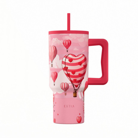 Estia Θερμος Straw Tumbler xl Save the Aegean 900ml Love Ascend
