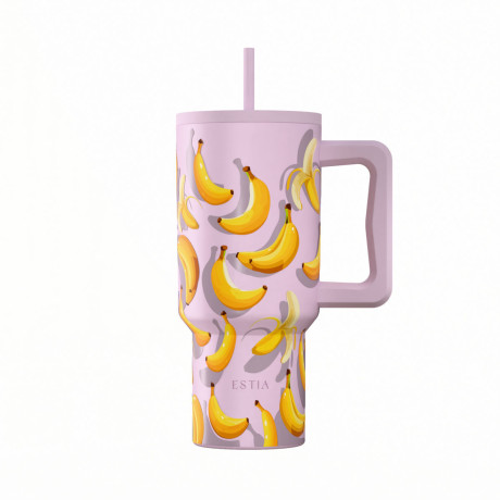 Estia Θερμος Straw Tumbler xl Save the Aegean 900ml Banana Mood