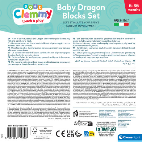 Soft Clemmy Σετ 10 Μαλακά Τουβλάκια & Φιγουράκι Δρακουλάκι Για 6+ Μηνών