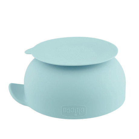 Chicco Μπωλ Σιλικόνης με Βεντούζα Νatural Σιέλ Για 6+ Μηνών