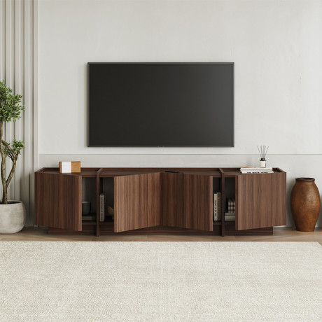 Έπιπλο Τηλεόρασης Lowen Megapap Χρώμα Καρυδί Milano 180x35x46,2εκ.