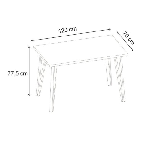 Τραπέζι Xana Megapap Χρώμα Travertine 120x70x77,5εκ.