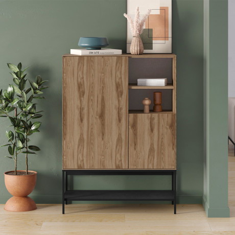 Μπουφές Amira Megapap Χρώμα Καρυδί ud - Black Wood 90x40x125εκ.