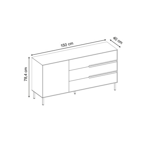 Μπουφές Arch Megapap Χρώμα Sandstone 150x40x78,4εκ.