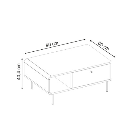 Τραπεζάκι Σαλονιού Colia Megapap Χρώμα Sepet oak 90x60x40,4εκ.