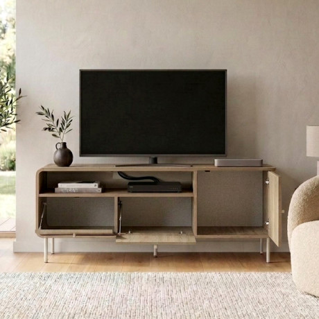 Έπιπλο Τηλεόρασης Colia Megapap Χρώμα Sepet oak 140,3x34x55,7εκ.
