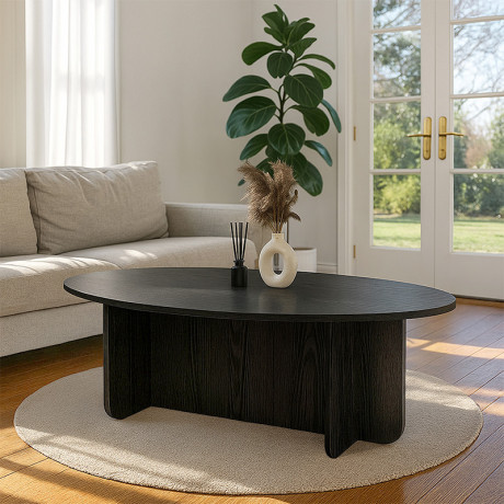 Τραπεζάκι Σαλονιού Ravey Megapap Χρώμα Sencron Black 120x60x39,6εκ.