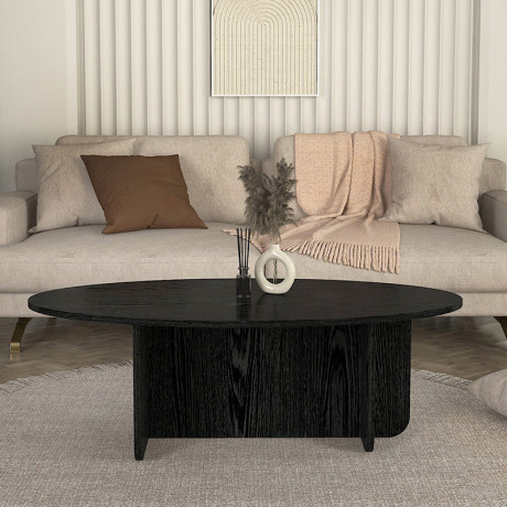 Τραπεζάκι Σαλονιού Ravey Megapap Χρώμα Sencron Black 120x60x39,6εκ.