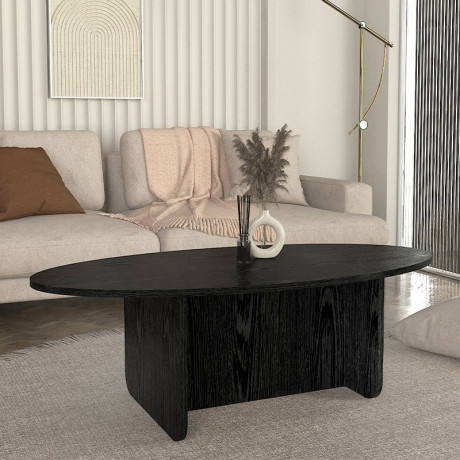 Τραπεζάκι Σαλονιού Ravey Megapap Χρώμα Sencron Black 120x60x39,6εκ.