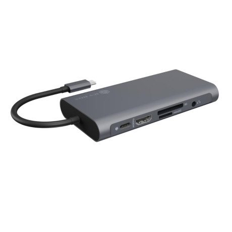 Raidsonic icy box usb-c Docking Station με Hdmi 4k pd Ethernet και Σύνδεση 2 Οθονών Γκρι (ib-Dk4040-Cpd) (Rscib-Dk4040-Cpd)