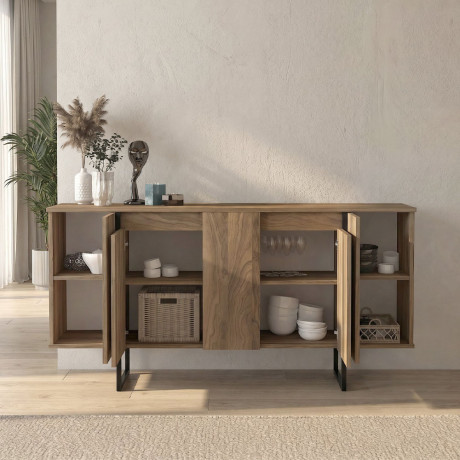 Μπουφές Orontes Megapap Χρώμα Καρυδί 160x35,2x80εκ.