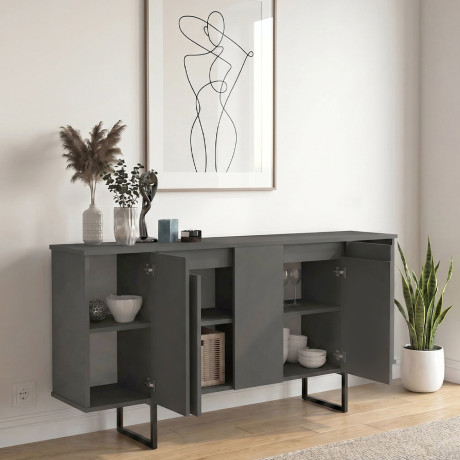 Μπουφές Orontes Megapap Χρώμα Ανθρακί 160x35,2x80εκ.