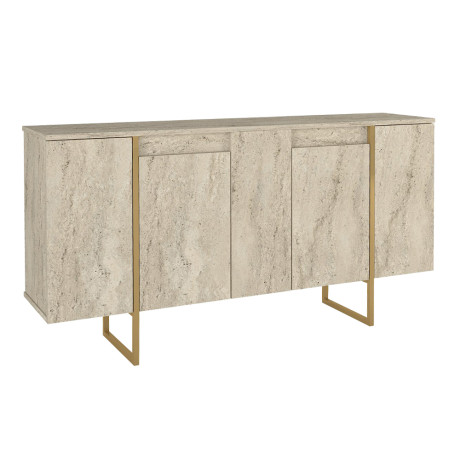 Μπουφές Orontes Megapap Χρώμα Travertine - Χρυσό 160x35,2x80εκ.