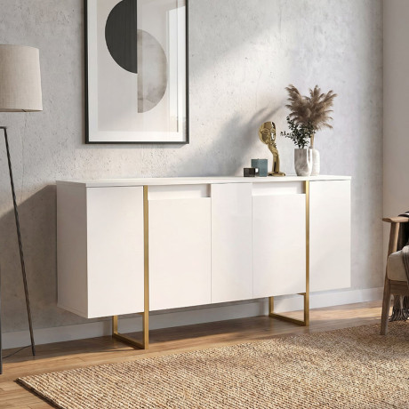 Μπουφές Orontes Megapap Χρώμα Λευκό - Χρυσό 160x35,2x80εκ.