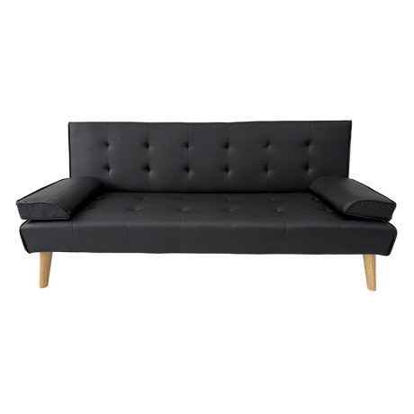 MERYL BLACK PU ΚΑΝΑΠΕΣ ΚΡΕΒΑΤΙ 170X81X74εκ.