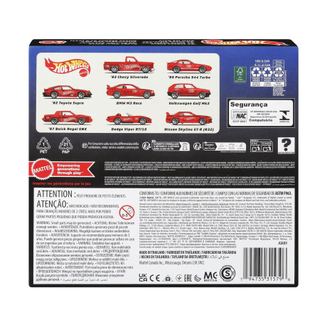 Mattel hot Wheels: Silver Series Mattel 80 Years Anniversary - set of 8 Vehicles (Jgk09)