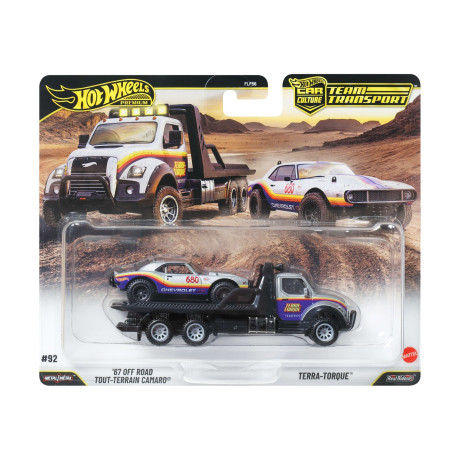 Mattel hot Wheels Premium: car Culture Team Transport – off Road Tout-Terrain Camaro & Terra-Torque Vehicles (Jhx93)