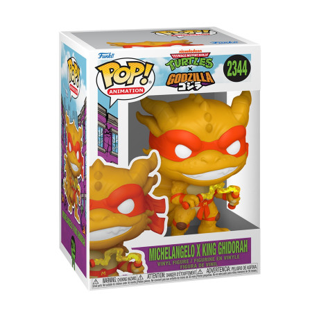 Funko Pop! Animation: Teenage Mutant Ninja Turtles x Godzilla - Michelangelo x King Ghidorah #2344 Vinyl Figure
