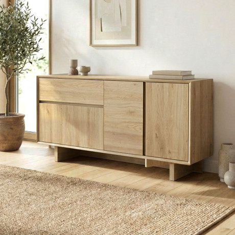 Μπουφές Capri Megapap Χρώμα Sapphire oak 146x45x76,5εκ.