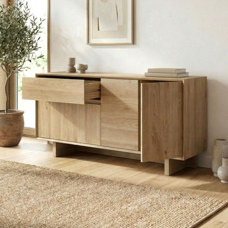 Μπουφές Capri Megapap Χρώμα Sapphire oak 146x45x76,5εκ.
