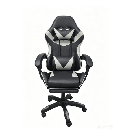 A9937 ΜΑΥΡΟ/ΓΚΡΙ PVC ΠΟΛΥΘΡΟΝΑ GAMING/ΜΕ ΥΠΟΠΟΔΙΟ 64X59X43-112/53-125εκ.