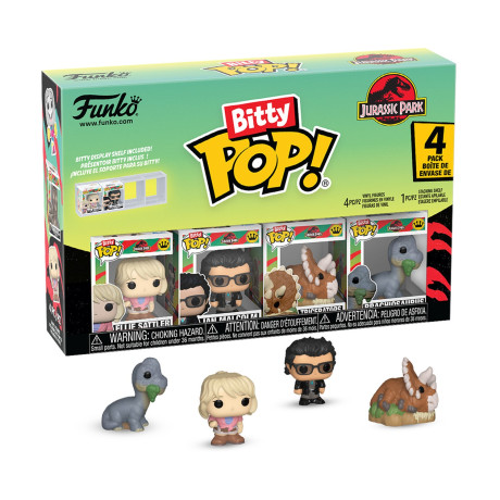 Funko Bitty Pop! 4-Pack: Jurassic Park - Ellie Sattler, ian Malcolm, Triceratops, Brachiosaurus Vinyl Figures
