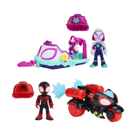 Hasbro Spidey and his Amazing Friends: Figures, Vehicles & Playsets - Miles Morales & Ghost Vehicle set (G1970)