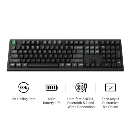 Keychron k10 Ultra (K10u-h3) zmk Wireless 8k Mechanical Keyboard Brown Switch (Hot-Swap) 100% us lay