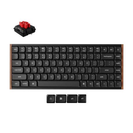 Keychron k3 Ultra (K3u-h1) qmk 8k Wireless Mechanical Keyboard red Switch low Profile Wood Frame 75%