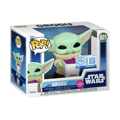 Funko Pop! Disney Star Wars: Mandalorian & Grogu - Grogu (Flocked) (Special Edition) #825 Bobble-Head Vinyl Figure