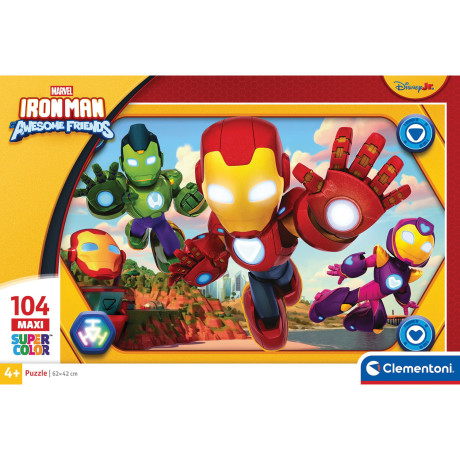 Clementoni Παιδικό Παζλ Maxi Supercolor Iron Man and His Awesome Friends 104 τμχ
