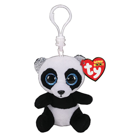 TY Beanie Boos Bamboo Χνουδωτό Μπρελόκ Πάντα Λευκό & Μαύρο 8.5εκ