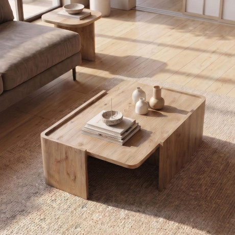 Τραπεζάκι Σαλονιού Bora Megapap Χρώμα Sepet oak 82x52x28,5εκ.