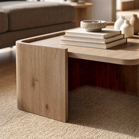 Τραπεζάκι Σαλονιού Bora Megapap Χρώμα Sepet oak 82x52x28,5εκ.