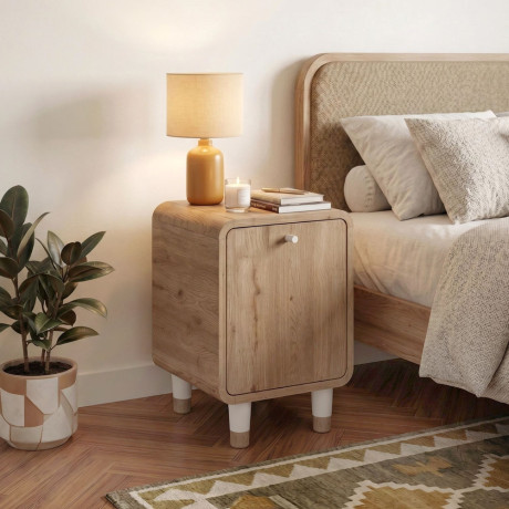 Κομοδίνο Doro Megapap Χρώμα Sepet oak 35,3x34x51εκ.