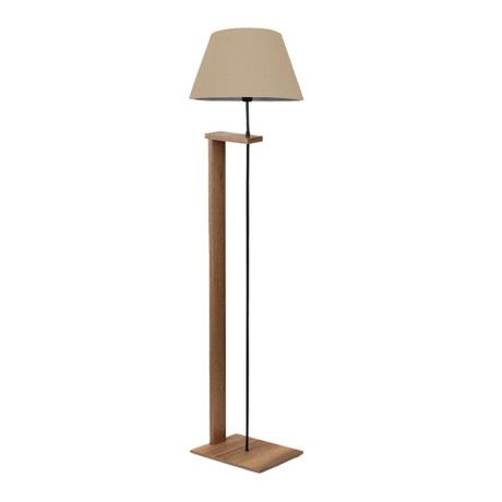 Φωτιστικό Δαπέδου Moris Megapap mdf - Ύφασμα pvc Χρώμα Καρυδί - Μπεζ Φ38x150εκ.