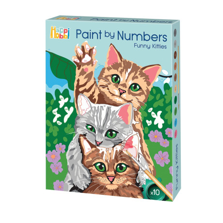 HappiHobbi Paint By Numbers Funny Kitties Για 7+ Ετών
